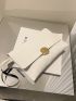 Crocodile Embossed Flap Square Bag With Wristlet