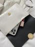 Crocodile Embossed Flap Square Bag With Wristlet