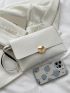Crocodile Embossed Flap Square Bag With Wristlet