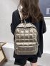 Metallic Quilted Curved Top Backpack
