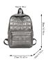 Metallic Quilted Curved Top Backpack