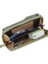Metal Decor Zipper Around Phone Wallet