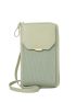 Metal Decor Zipper Around Phone Wallet