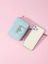 Floral Print Twist Lock Zipper Around Small Wallet