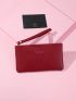 Letter Graphic Long Wallet With Card Holder