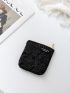 Floral Graphic Letter Patch Coin Case