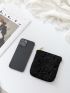 Floral Graphic Letter Patch Coin Case