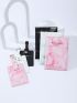 3pcs Letter Graphic Passport Cases And 3pcs Luggage Tags