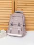 Patch Detail Release Buckle Decor Functional Backpack
