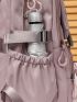 Patch Detail Release Buckle Decor Functional Backpack