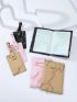 3pcs Letter Graphic Passport Cases And 3pcs Luggage Tags