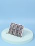 Plaid Pattern Zipper Around Coin Purse