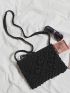 Hollow Out Tassel Decor Square Bag