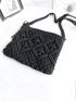 Hollow Out Tassel Decor Square Bag
