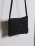 Hollow Out Tassel Decor Square Bag