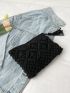 Hollow Out Tassel Decor Square Bag