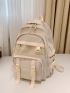 Letter Patch Knot Decor Backpack