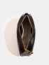 Mini Snakeskin Embossed Square Bag