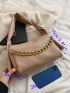 Knot Detail Chain Decor Hobo Bag