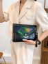 Holographic Flap Square Bag With Wristlet