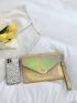 Holographic Flap Square Bag With Wristlet
