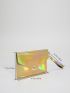 Holographic Flap Square Bag With Wristlet