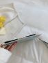 Holographic Flap Square Bag With Wristlet