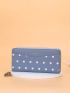 Polka Dot & Letter Graphic Tassel Decor Long Wallet