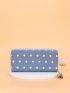 Polka Dot & Letter Graphic Tassel Decor Long Wallet