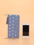 Polka Dot & Letter Graphic Tassel Decor Long Wallet