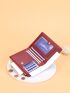 Letter Graphic Two Tone Small Wallet