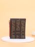 Letter Graphic Two Tone Small Wallet