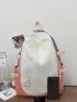 Colorblock Letter Graphic Functional Backpack