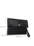 Metal Decor Embossed Detail Flap Envelope Bag