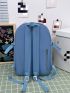 Cartoon & Letter Graphic Buckle Decor Functional Backpack With Bag Charm