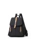 Studded Decor Twist Lock Flap Backpack