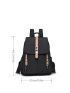 Studded Decor Twist Lock Flap Backpack