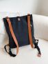 Buckle & Patch Decor Zipper Front Classic Backpack