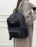 Minimalist Metal Decor Functional Backpack
