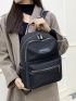 Minimalist Metal Decor Functional Backpack