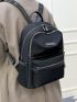 Minimalist Metal Decor Functional Backpack