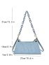 Crocodile Embossed Baguette Bag Medium Chain Strap