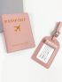 Letter Graphic Passport Case & Luggage Tag