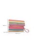 Colorblock Snap Button Straw Bag