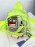 Mini Clear Pom Pom & Faux Pearl Decor Classic Backpack