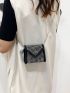 Mini Rhinestone Decor Flap Chain Square Bag