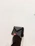 Mini Rhinestone Decor Flap Chain Square Bag