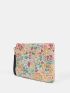 Sequin Decor Color Block Straw Bag