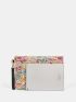 Sequin Decor Color Block Straw Bag