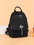 Chain Tassel Decor Functional Backpack